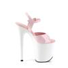 Pleaser - FLAMINGO809 Sandale à bride à la cheville, Pole dance chaussures - Rose/Blanc Product image